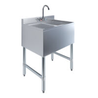 2 Compartment Under Bar Sink With Faucet – 26″ X 18 3/4″