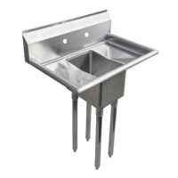 10″ X 14″ X 10″ with 10” Left and Right Drainboards One Compartment Stainless Steel Commercial Kitchen Prep & Utility Sink | NSF