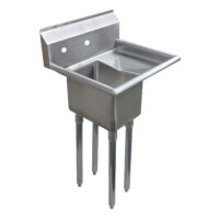 10″ X 14″ X 10″ with 10″ Right Drainboards One Compartment Stainless Steel Commercial Kitchen Prep & Utility Sink | NSF