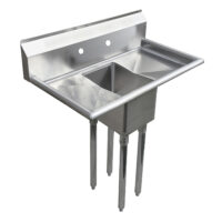 10″ X 14″ X 10″ with 12″ Left and Right Drainboards One Compartment Stainless Steel Commercial Kitchen Prep & Utility Sink
