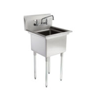 14″ X 16″ Stainless Steel Prep & Utility | Sink Overall Size: 20″ X 22″ | NSF | 304 Stainless Steel | Restaurant, Kitchen, Laundry, Garage