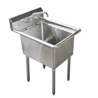 24″ X 18″ Stainless Steel Prep & Utility Sink With Faucet | 304 Stainless Steel | NSF | Overall Size: 29 3/4″ X 23 5/8″ | Restaurant, Kitchen, Laundry, Garage