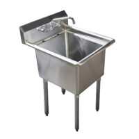 24″ X 24″ Stainless Steel Prep & Utility Sink With Faucet | 304 Stainless Steel | NSF | Overall Size: 30″ X 29.5″ | Restaurant, Kitchen, Laundry, Garage