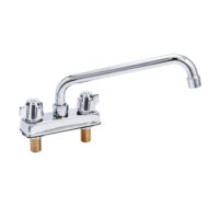 Deck Mount Kitchen Sink Faucet | 12″ Swivel Spout | 4″ Center | NSF | Commercial Kitchen Utility Laundry