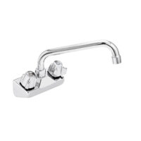 Wall Mount Kitchen Sink Faucet | 10″ Swivel Spout | 4″ Center | NSF | Commercial Kitchen Utility Laundry