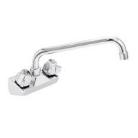 Wall Mount Kitchen Sink Faucet | 12″ Swivel Spout | 4″ Center | NSF | Commercial Kitchen Utility Laundry