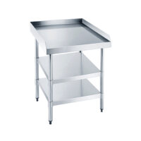 24″ X 24″ Work Table with Two Undershelves with Backsplash and Sidesplashes