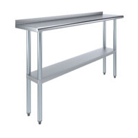 14″ X 60″ Stainless Steel Work Table with 1.5″ Backsplash | Metal Kitchen Food Prep Table | NSF