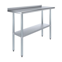18″ X 48″ Stainless Steel Work Table with 1.5″ Backsplash | Metal Kitchen Food Prep Table | NSF