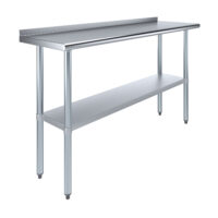 18″ X 60″ Stainless Steel Work Table with 1.5″ Backsplash | Metal Kitchen Food Prep Table | NSF