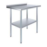 24″ X 36″ Stainless Steel Work Table with 1.5″ Backsplash | Metal Kitchen Food Prep Table | NSF