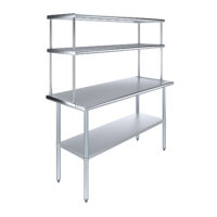 24″ X 60″ Stainless Steel Work Table with 18″ Wide Double Tier Overshelf | Metal Kitchen Prep Table & Shelving Combo
