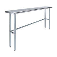 14″ X 72″ Stainless Steel Work Table With Open Base