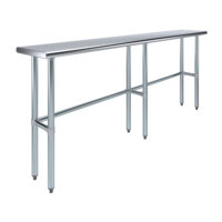 14″ X 84″ Stainless Steel Work Table With Open Base
