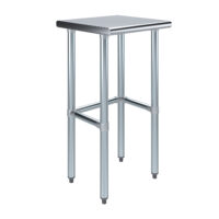 18″ X 18″ Stainless Steel Work Table With Open Base