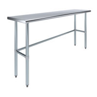 18″ X 72″ Stainless Steel Work Table With Open Base
