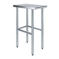 24″ X 15″ Stainless Steel Work Table With Open Base