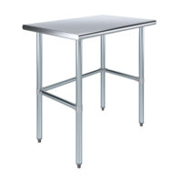 24″ X 36″ Stainless Steel Work Table With Open Base