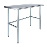 24″ X 48″ Stainless Steel Work Table With Open Base