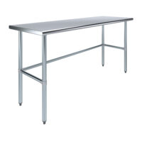 24″ X 72″ Stainless Steel Work Table With Open Base