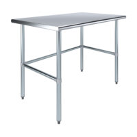 30″ X 48″ Stainless Steel Work Table With Open Base