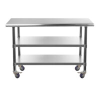 24″ X 36″ Stainless Steel Work Table with 2 Shelves and Wheels