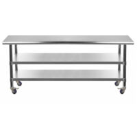 18″ X 72″ Stainless Steel Work Table with 2 Shelves and Wheels