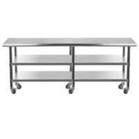 18″ X 84″ Stainless Steel Work Table with 2 Shelves and Wheels