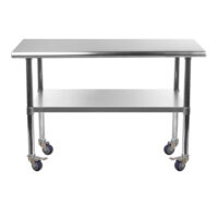 14″ X 30″ Stainless Steel Work Table With Undershelf & Casters