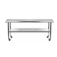 14″ X 60″ Stainless Steel Work Table With Undershelf & Casters