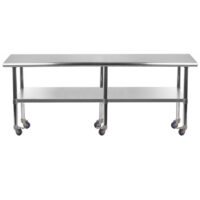 14″ X 84″ Stainless Steel Work Table With Undershelf & Casters