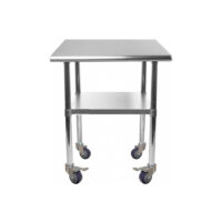 18″ X 18″ Stainless Steel Work Table With Undershelf & Casters