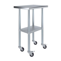 18″ X 24″ Stainless Steel Work Table With Undershelf & Casters