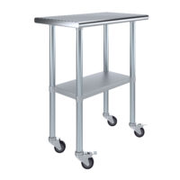 18″ X 30″ Stainless Steel Work Table With Undershelf & Casters