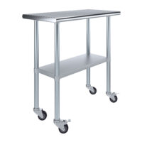 18″ X 36″ Stainless Steel Work Table With Undershelf & Casters