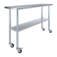 18″ X 60″ Stainless Steel Work Table With Undershelf & Casters
