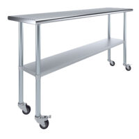 18″ X 72″ Stainless Steel Work Table With Undershelf & Casters