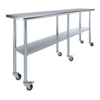 18″ X 84″ Stainless Steel Work Table With Undershelf & Casters