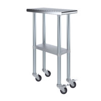 24″ X 12″ Stainless Steel Work Table With Undershelf & Casters