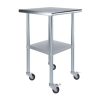 24″ X 24″ Stainless Steel Work Table With Undershelf & Casters