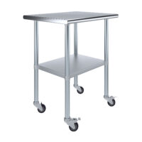 24″ X 30″ Stainless Steel Work Table With Undershelf & Casters