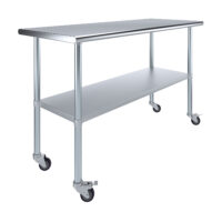 24″ X 60″ Stainless Steel Work Table With Undershelf & Casters