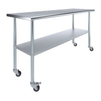 24″ X 72″ Stainless Steel Work Table With Undershelf & Casters
