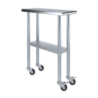 30″ X 12″ Stainless Steel Work Table With Undershelf & Casters
