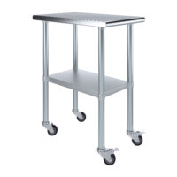 30″ X 18″ Stainless Steel Work Table With Undershelf & Casters