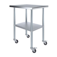 30″ X 24″ Stainless Steel Work Table With Undershelf & Casters
