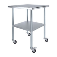 30″ X 30″ Stainless Steel Work Table With Undershelf & Casters
