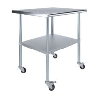 30″ X 36″ Stainless Steel Work Table With Undershelf & Casters