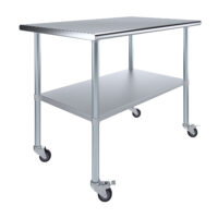 30″ X 48″ Stainless Steel Work Table With Undershelf & Casters