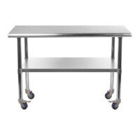 36″ X 30″ Stainless Steel Work Table With Undershelf & Casters